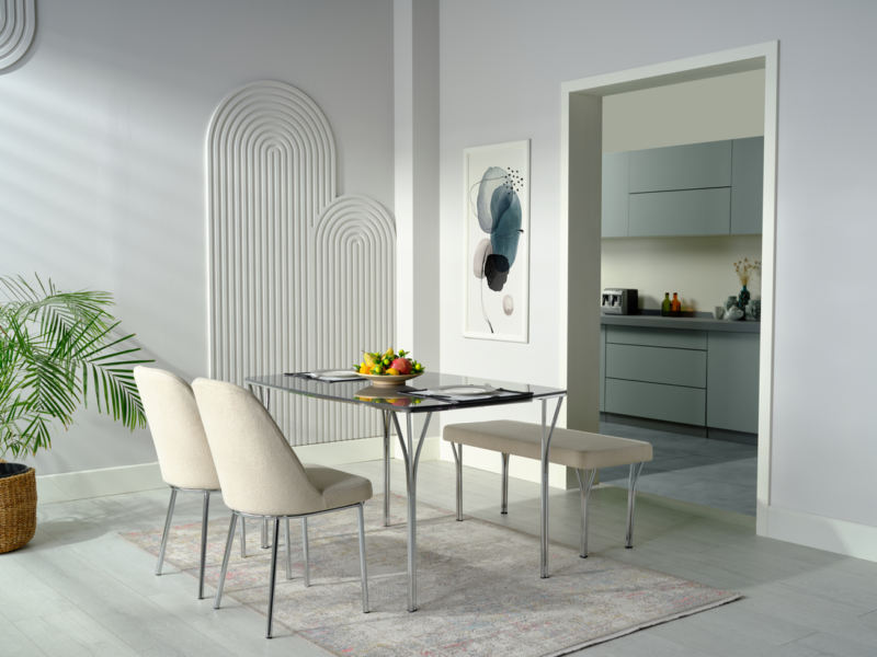 Orion Kitchen Table Set - Cream